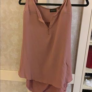Zipper pink work blouse